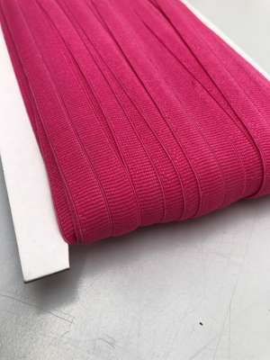 Foldeelastik - pink med riller, 2 cm